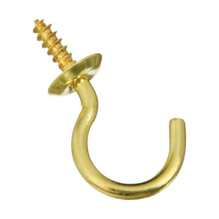 National Mfg Sales 0.87 in. Cup Hook, Solid Brass, 5PK 5706726